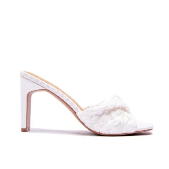 !! NEW !! Raffia Mule Heels in Pink - Picture 8 of 9